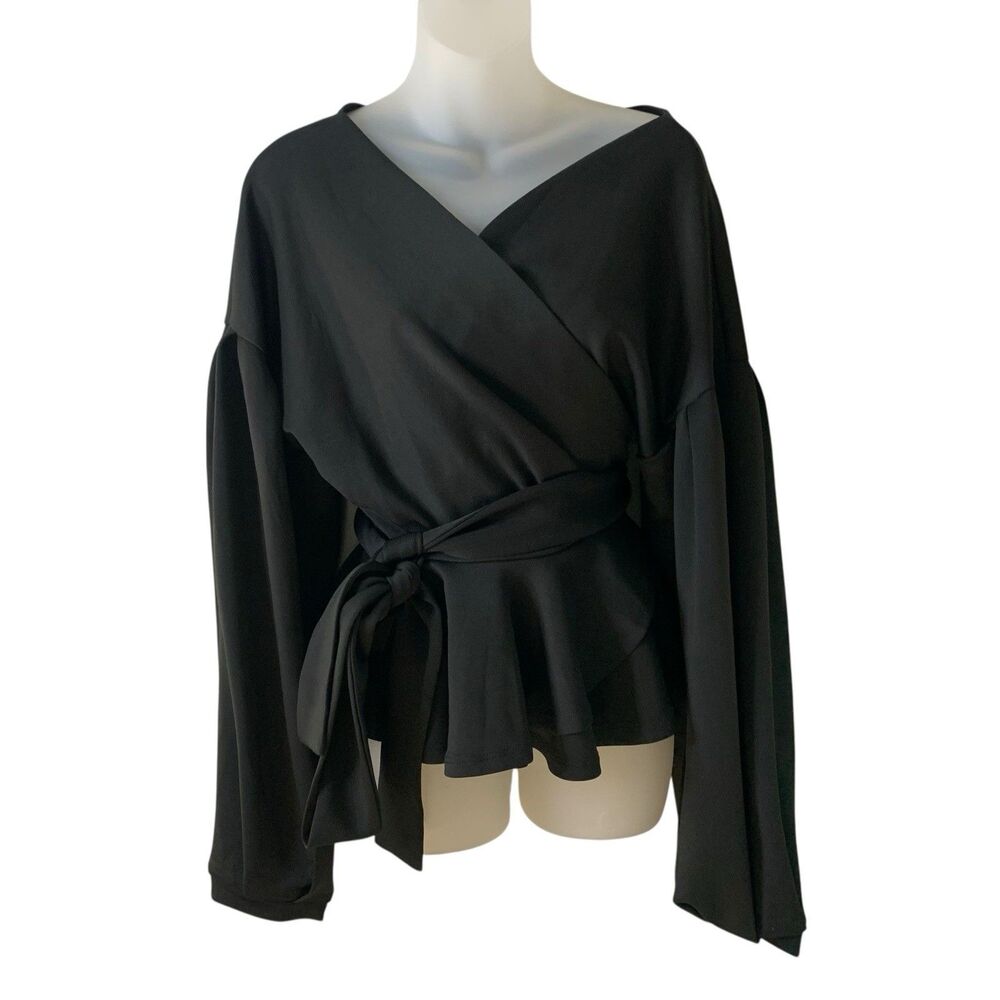 Elegant Black Off-Shoulder Blouse - Picture 2 of 14